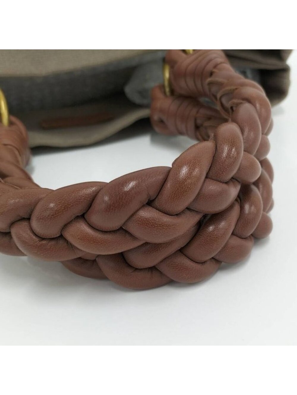 Bottega Veneta Tote Canvas Brown - Picture 7 of 9